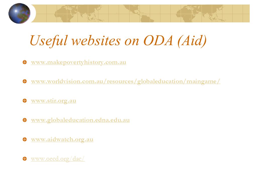 Useful websites on ODA (Aid)