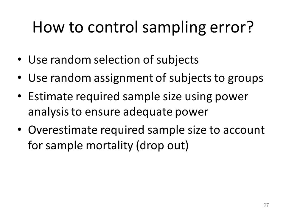 How to control sampling error