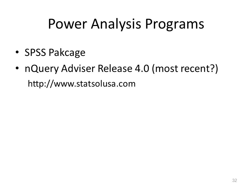 Power Analysis Programs