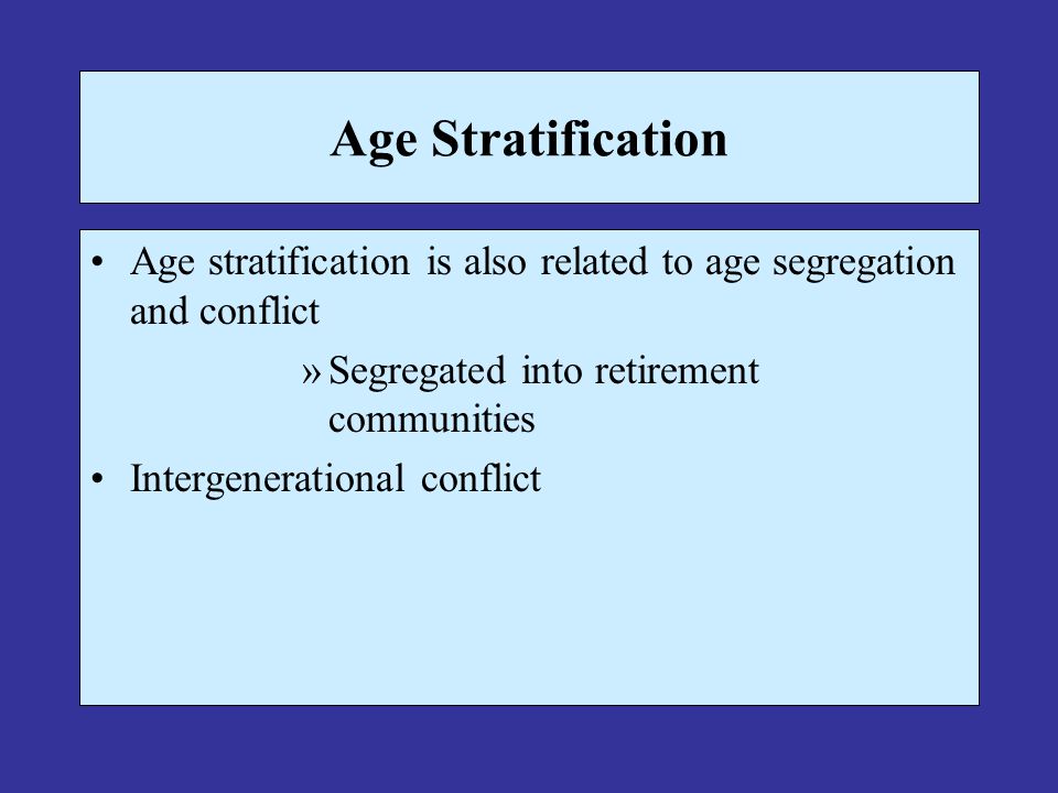 age stratification theory examples