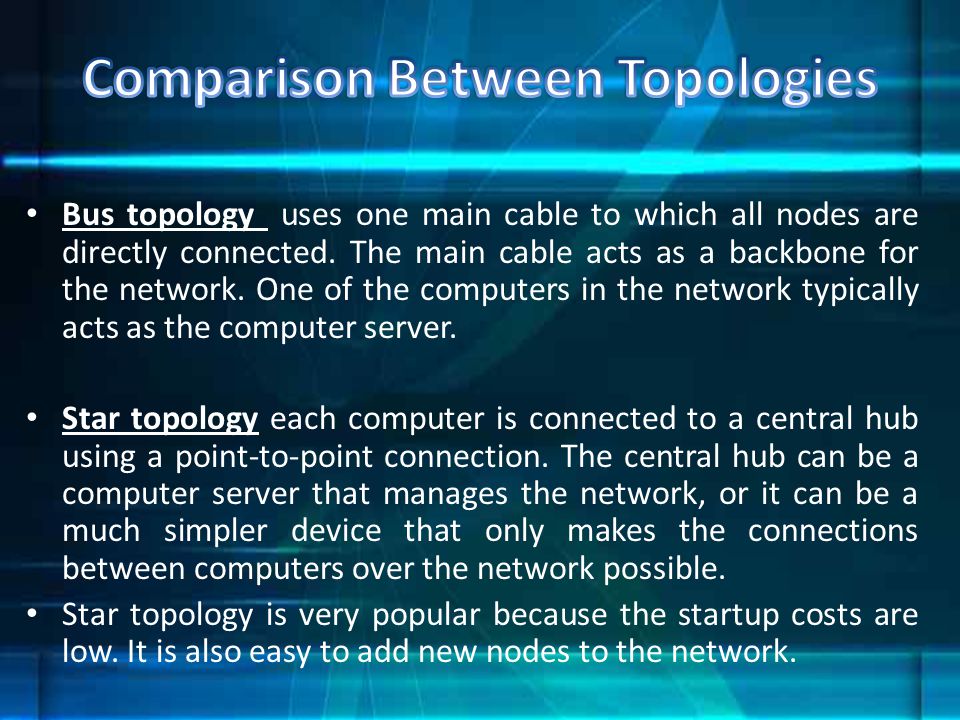 Comparison Between Topologies