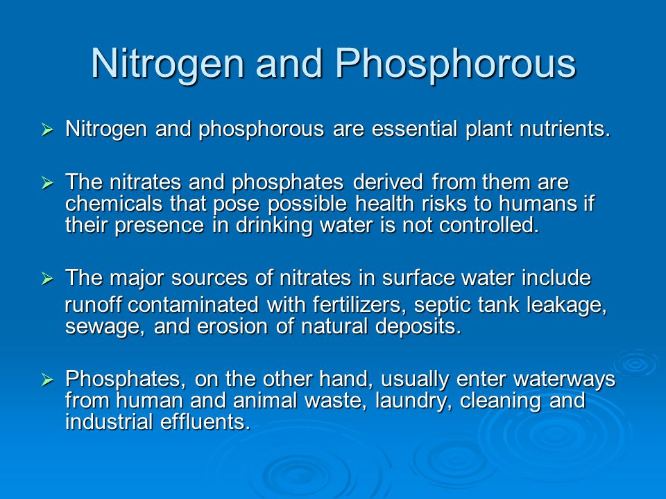 Nitrogen and Phosphorous