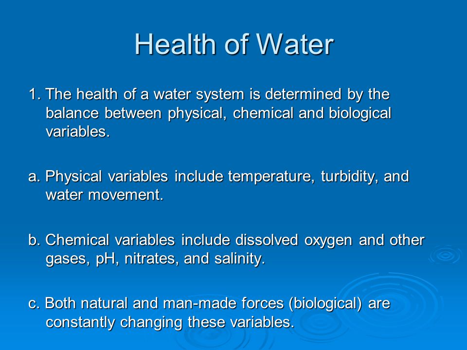 Health of Water