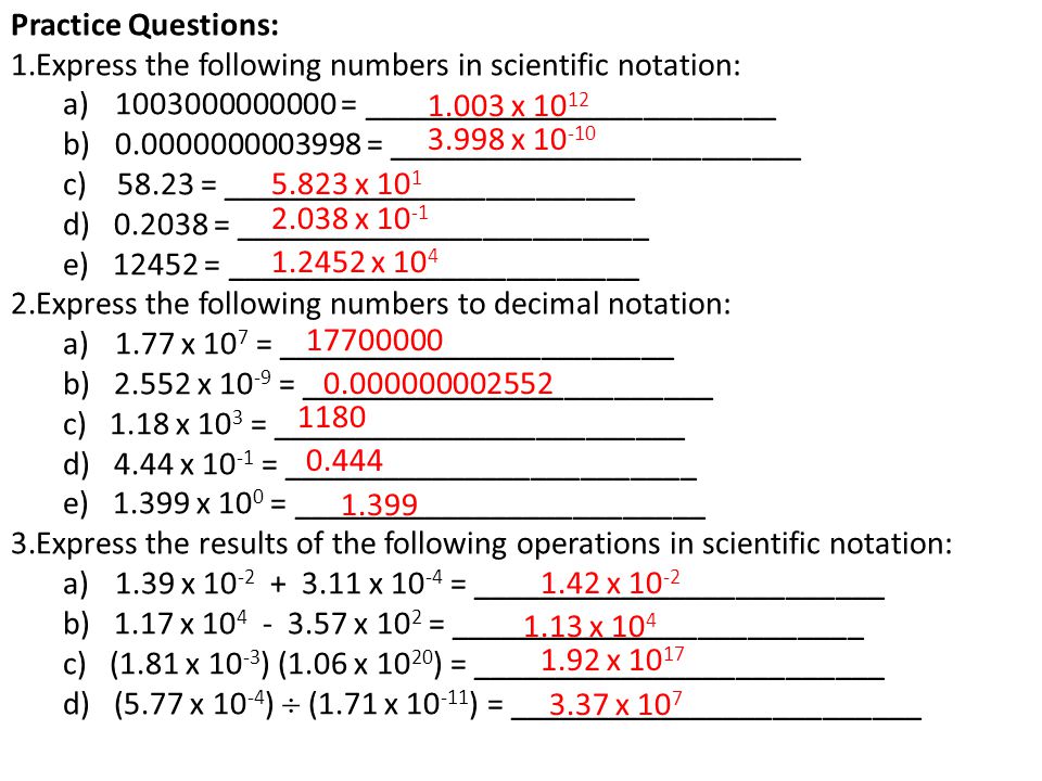 Scientific Notation And Significant Figures Worksheet With Answers