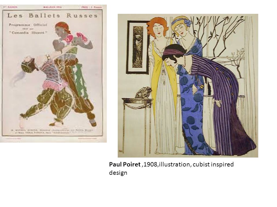 Paul Poiret ,1908,illustration, cubist inspired design