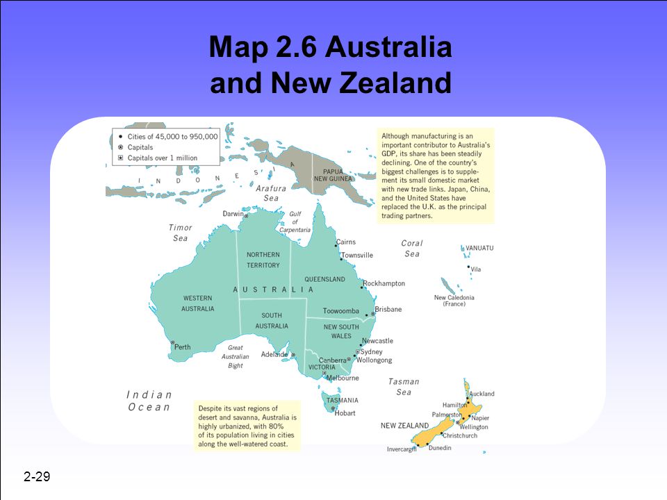 Map 2.6 Australia and New Zealand