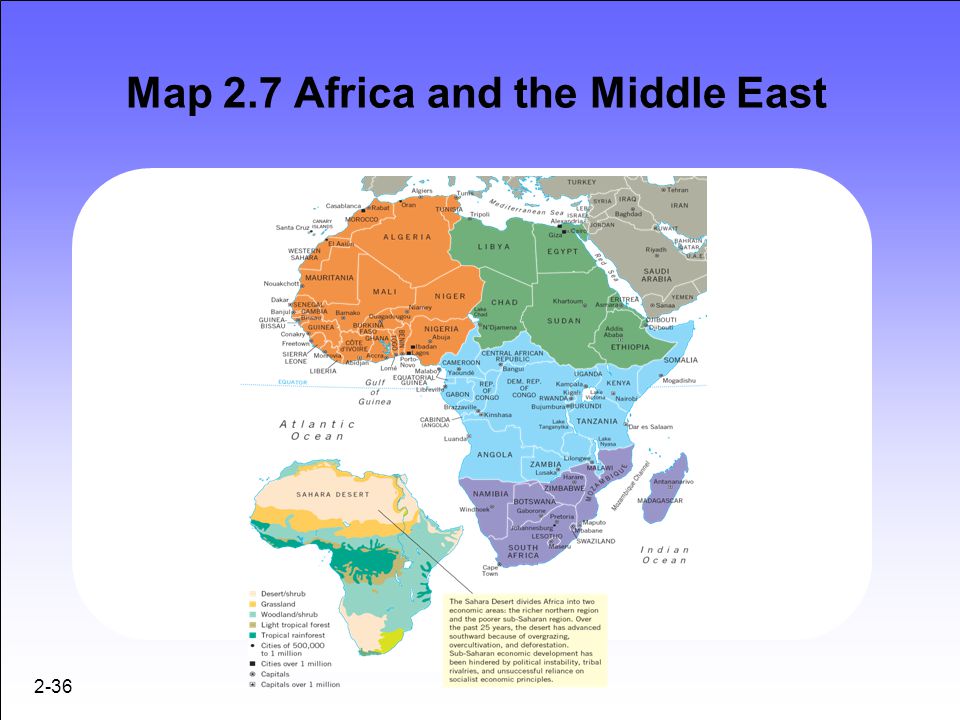 Map 2.7 Africa and the Middle East