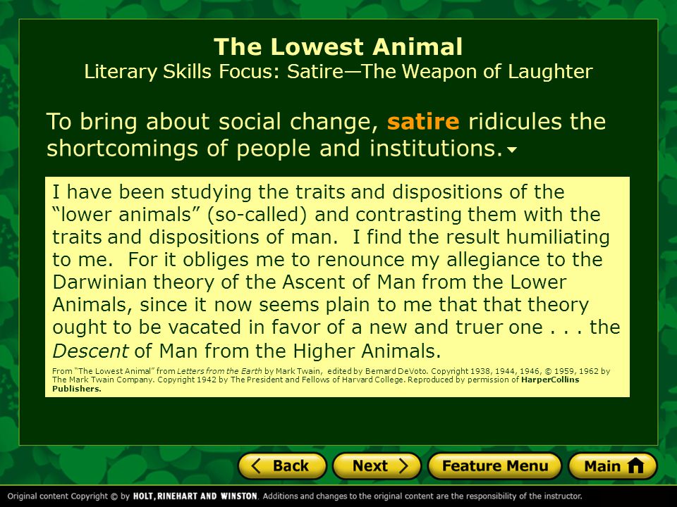 The Lowest Animal by Mark Twain - ppt download