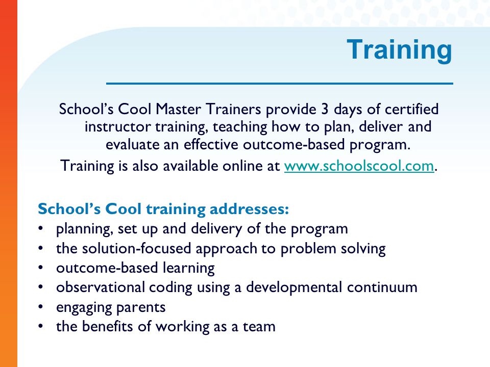 Training is also available online at