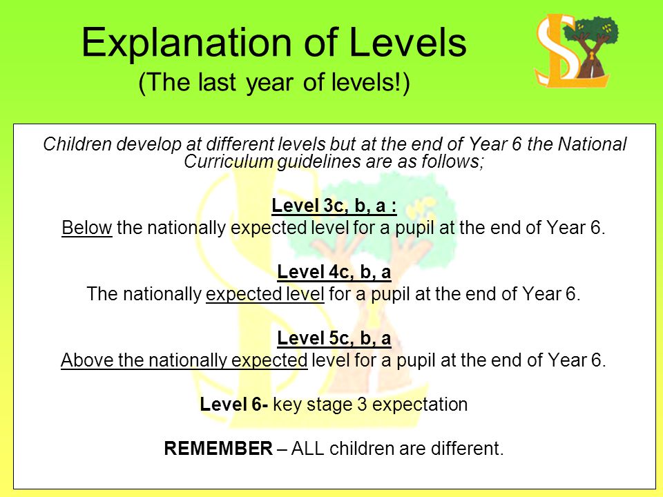 Explanation of Levels (The last year of levels!)