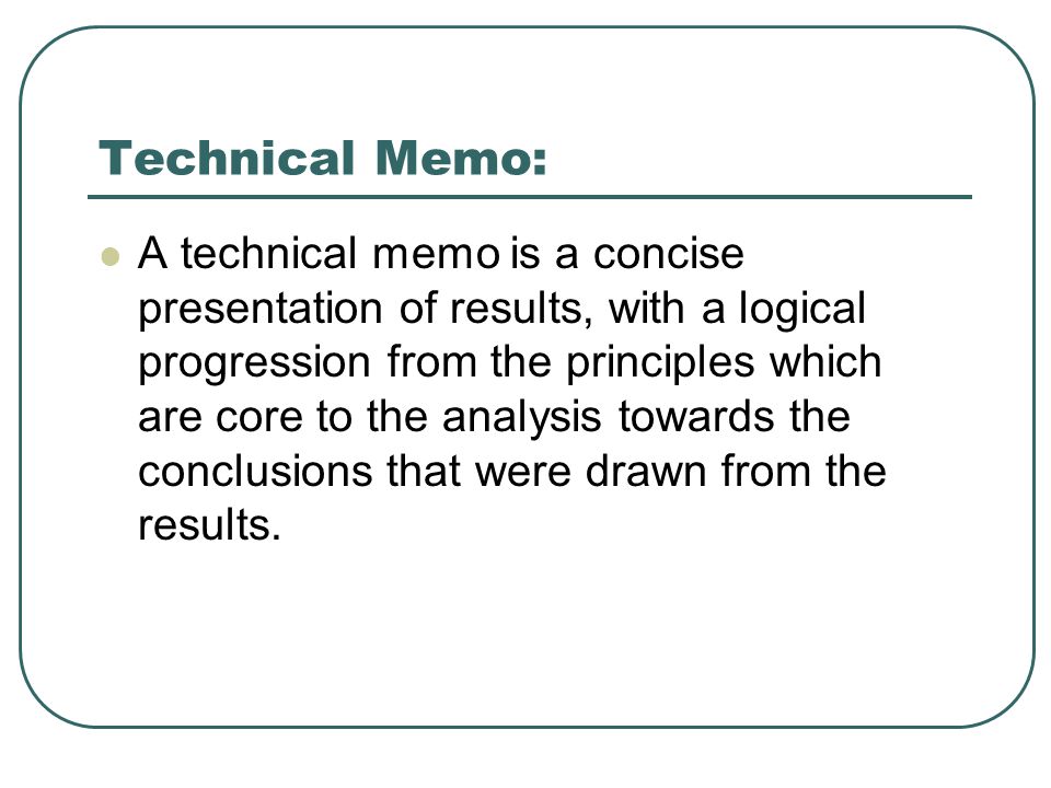 Technical Memo: