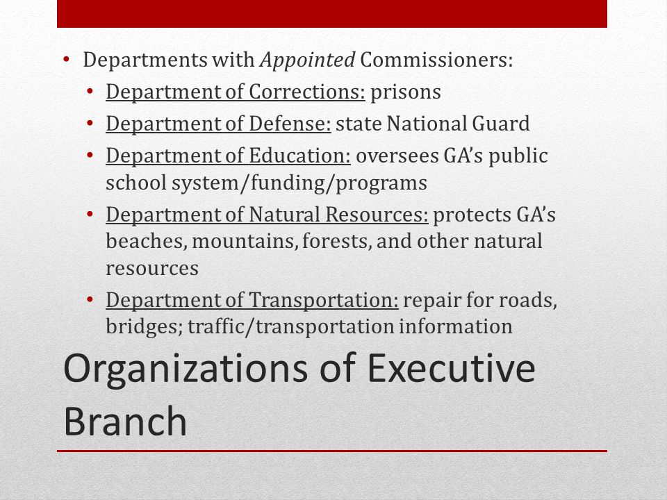 Organizations of Executive Branch
