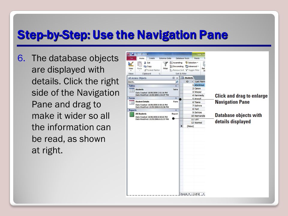 Step-by-Step: Use the Navigation Pane