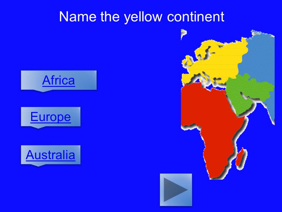 Name the yellow continent