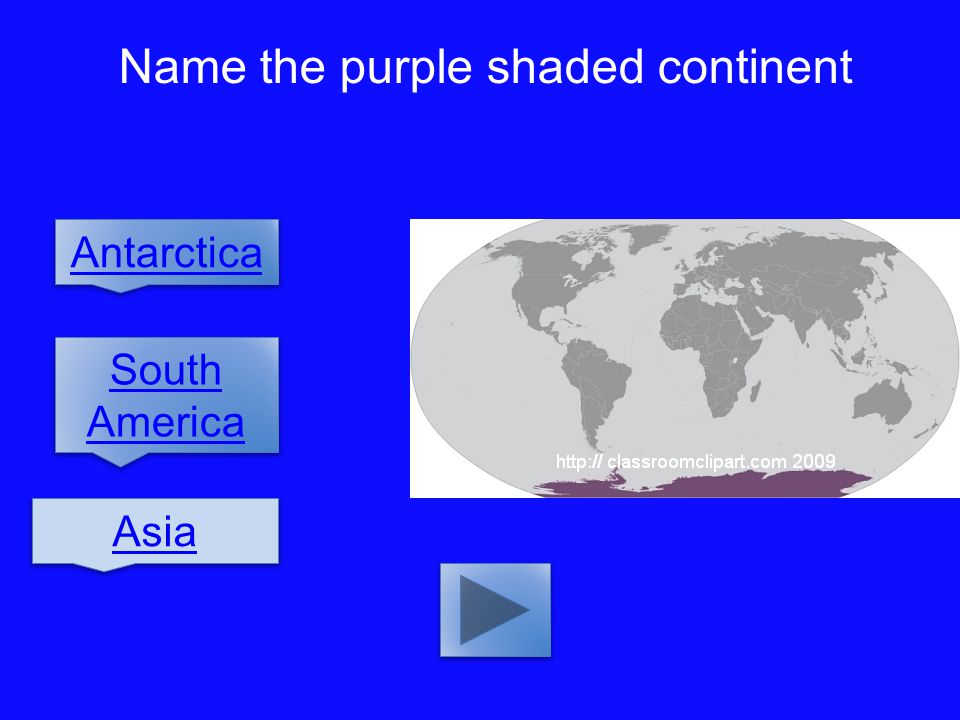 Name the purple shaded continent