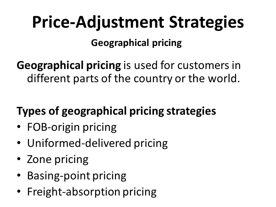 importance of geographical pricing