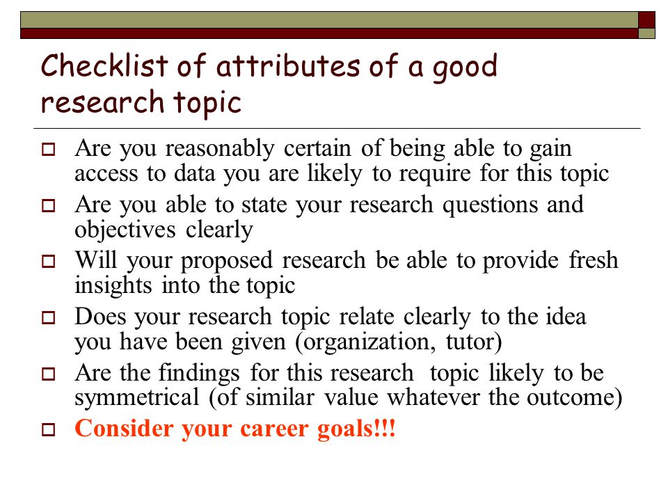 what is a good research topic