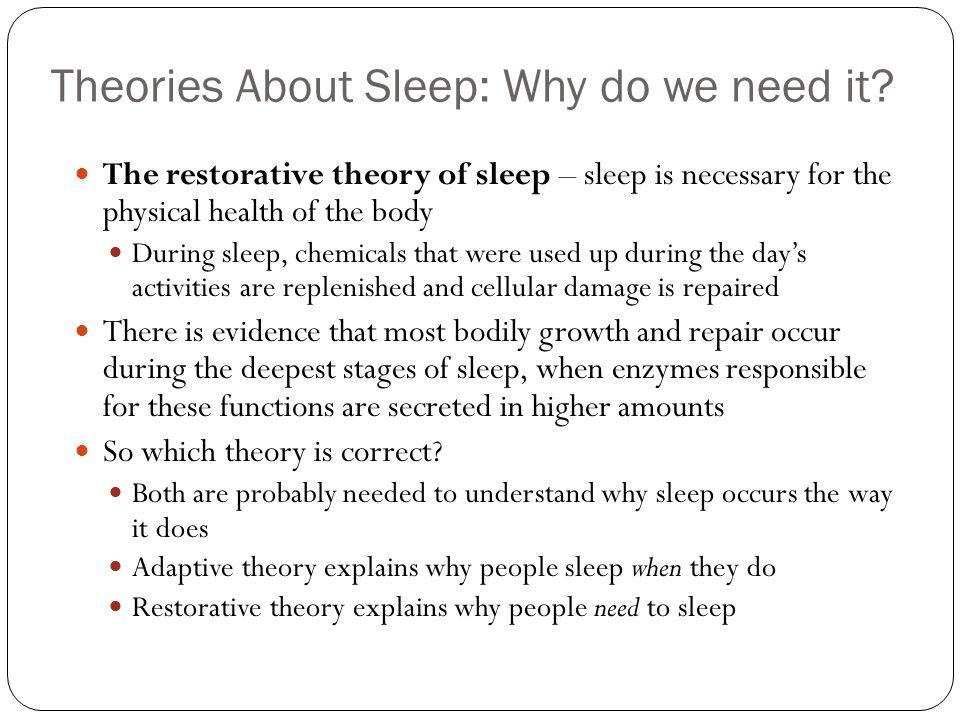 the restorative theory views sleep as