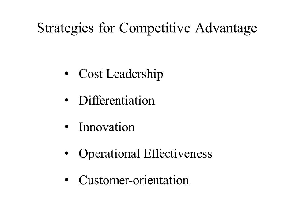 Strategies for Competitive Advantage