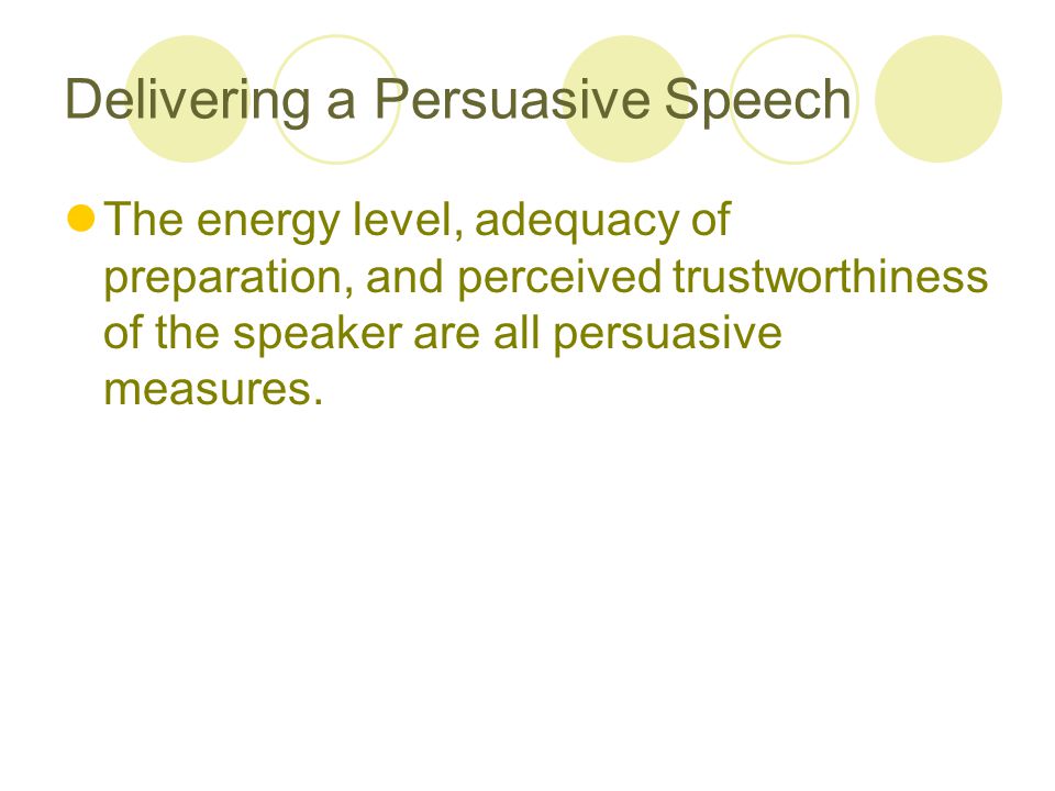 Delivering a Persuasive Speech