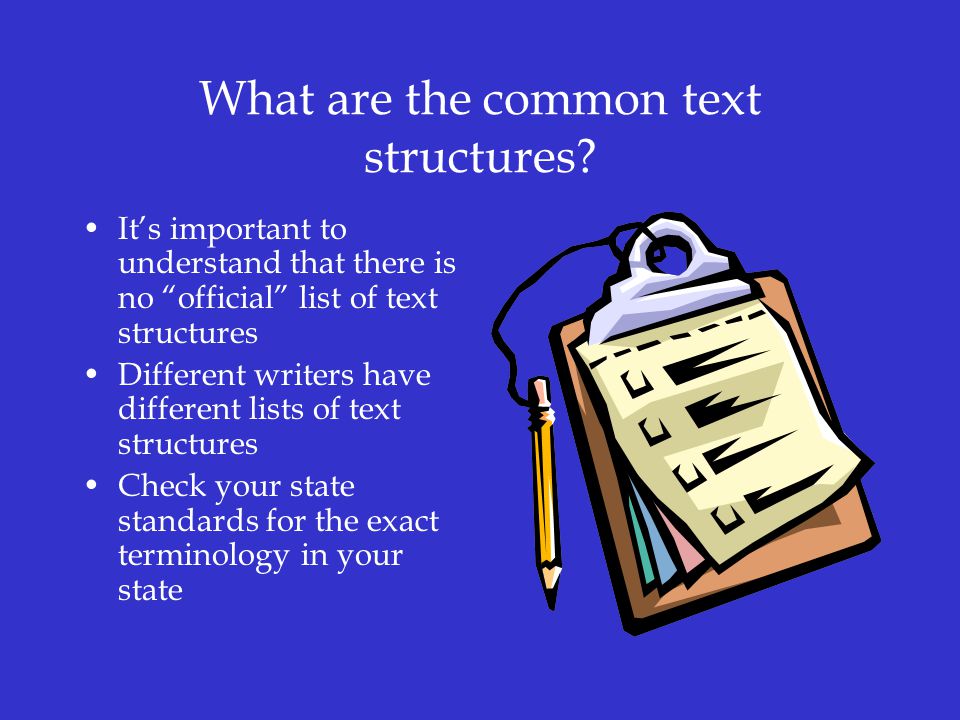 Instructional texts. Common text structures. Structure of the text. Understanding text structure. The school teacher text