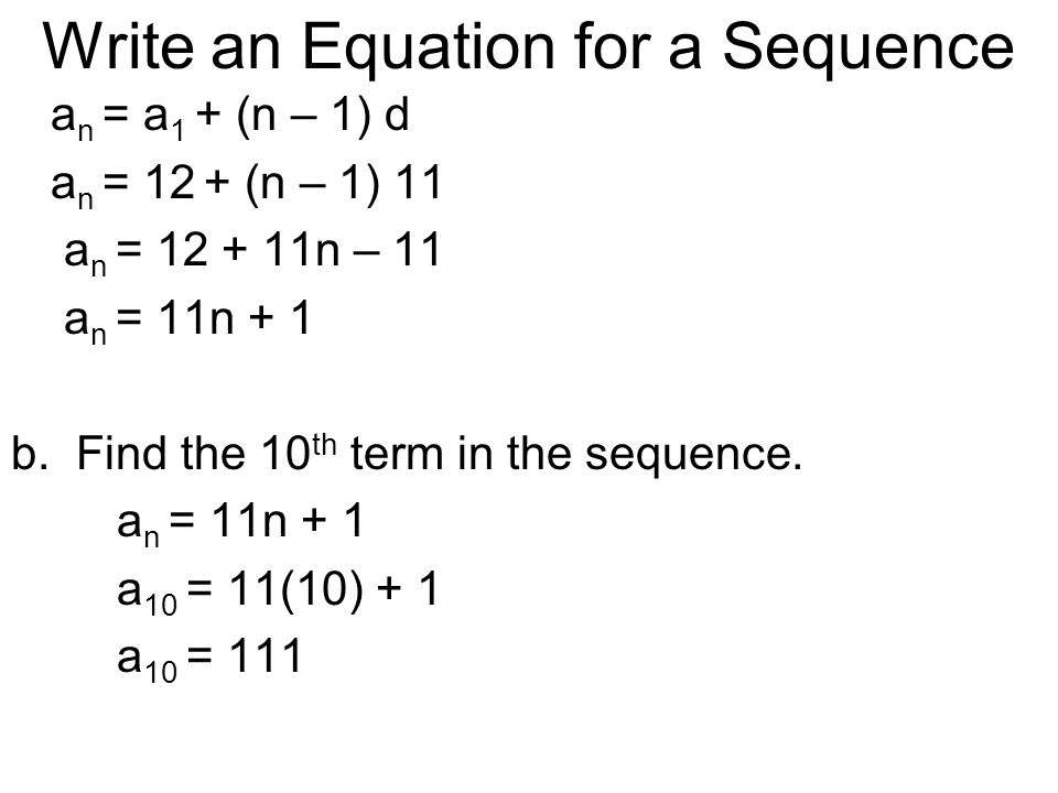 Write an Equation for a Sequence