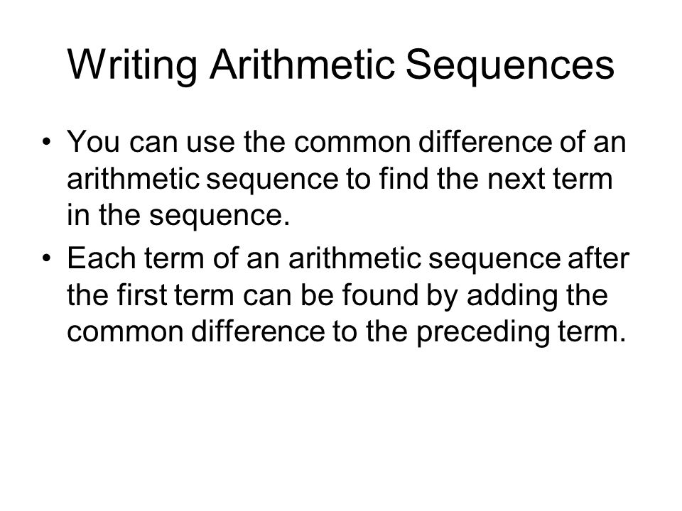 Writing Arithmetic Sequences