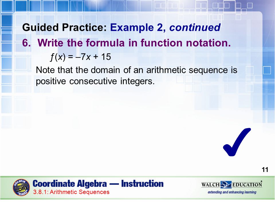 ✔ Guided Practice: Example 2, continued