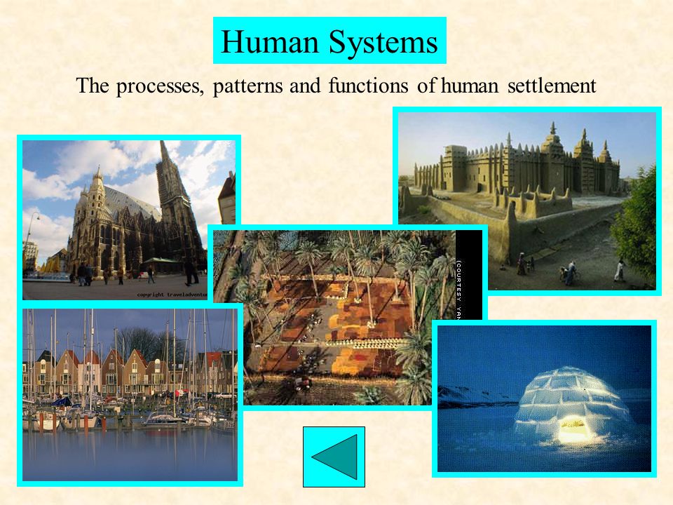 The processes, patterns and functions of human settlement