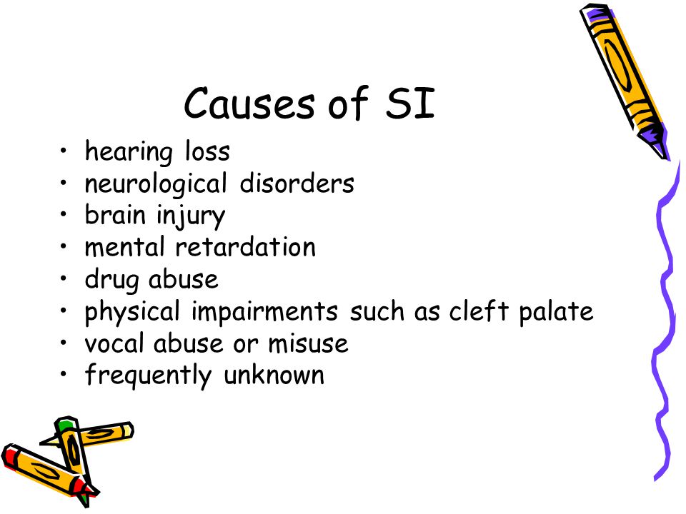 Causes of SI hearing loss neurological disorders brain injury
