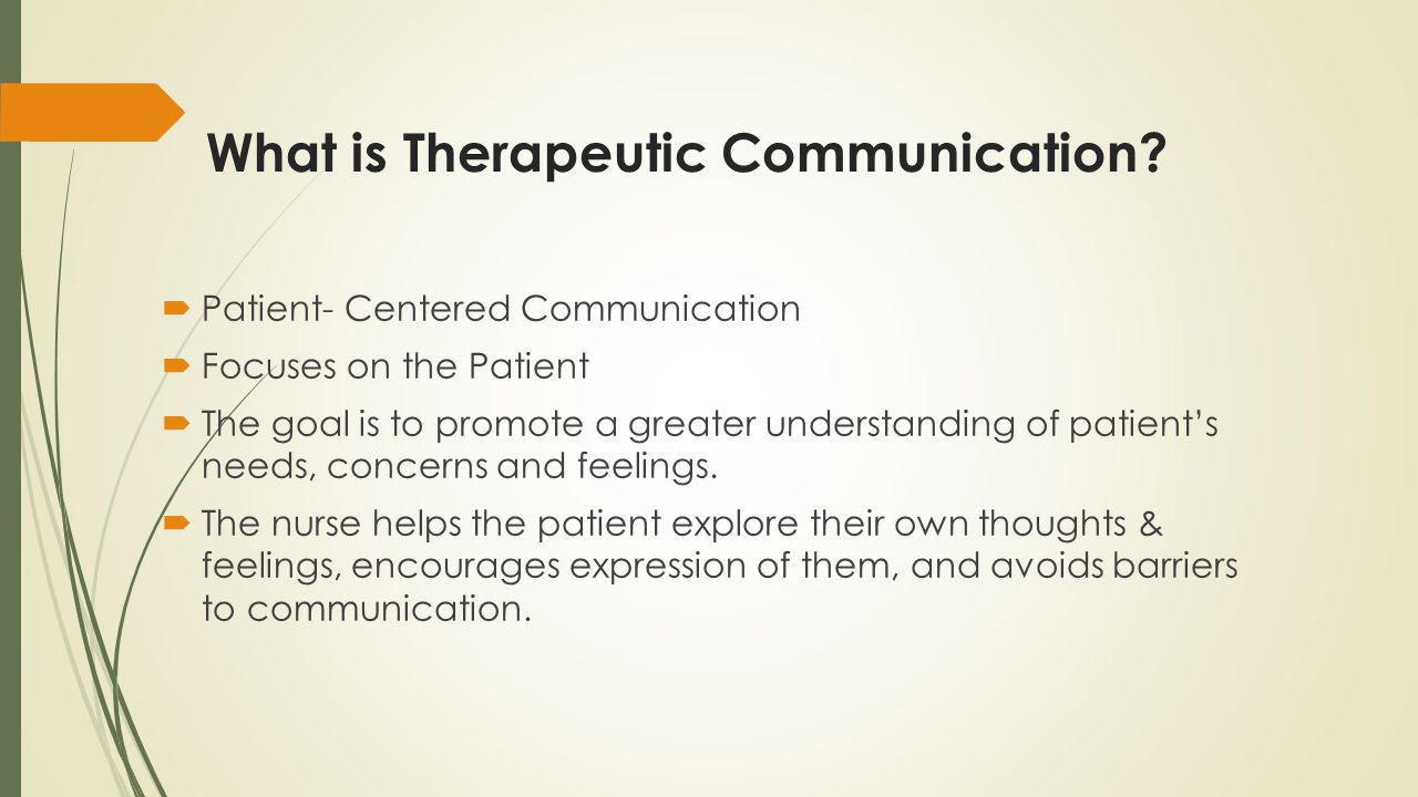 example of therapeutic communication in nursing