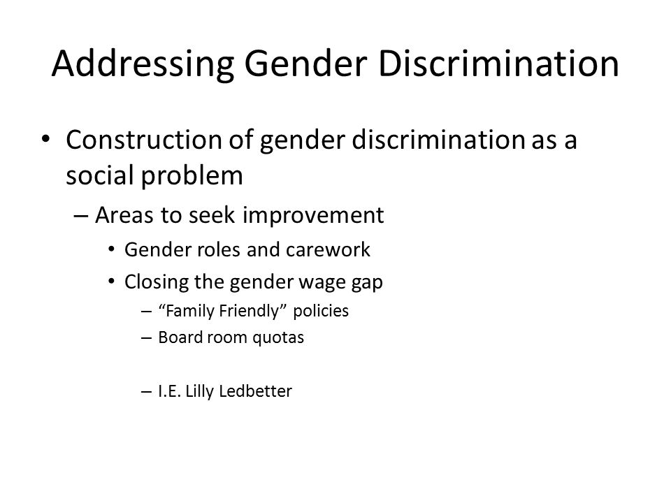 Addressing Gender Discrimination