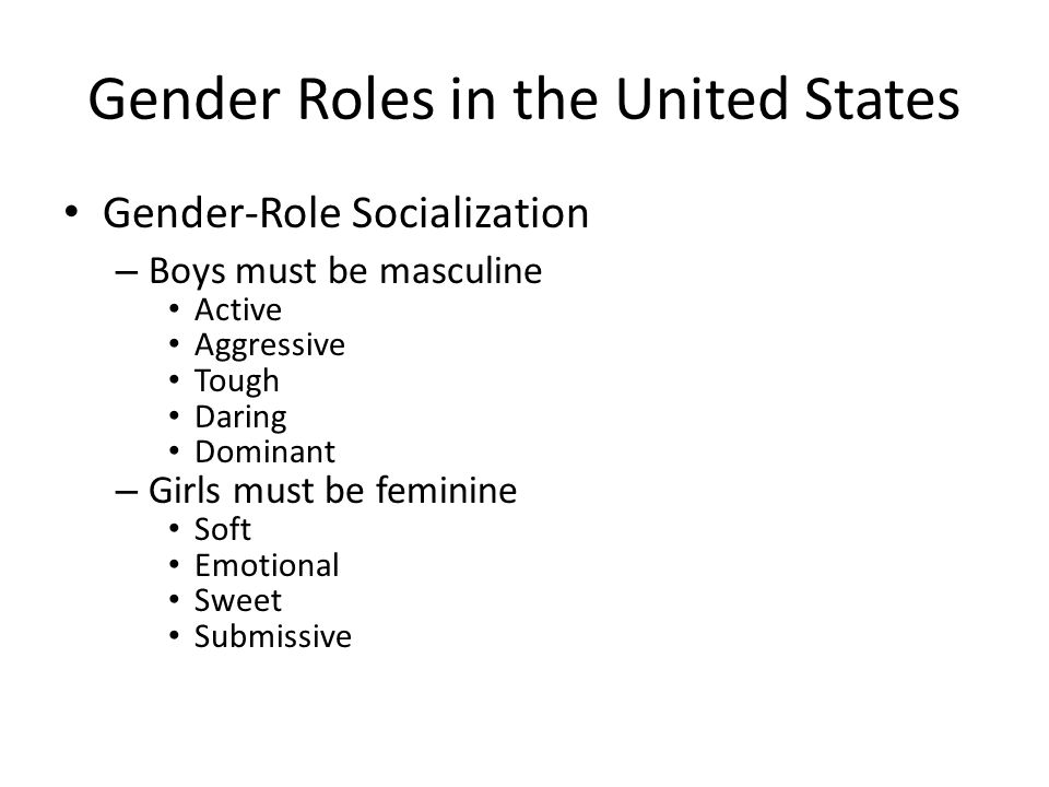 Gender Roles in the United States