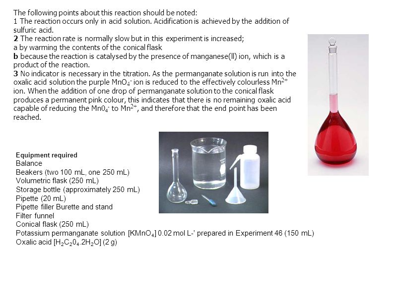 standardization of kmno4 by oxalic acid