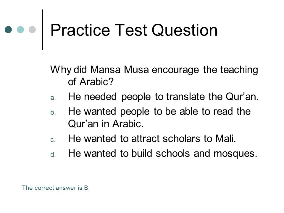 Practice Test Question