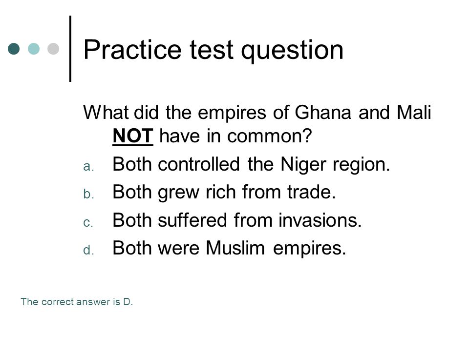 Practice test question