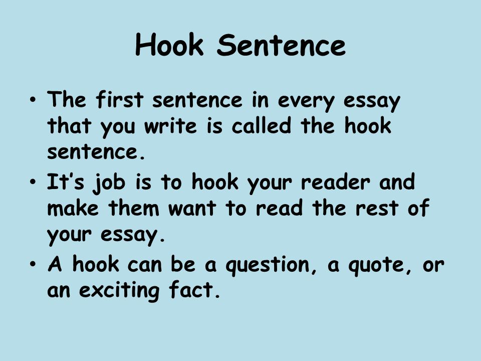 how to start a hook sentence