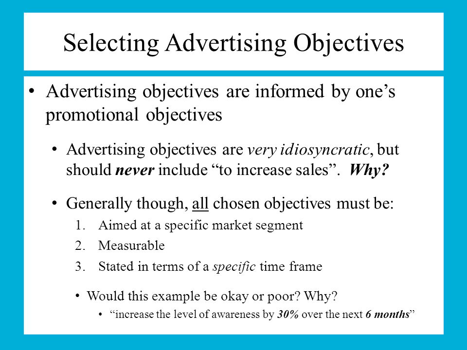 objectives of advertising ppt