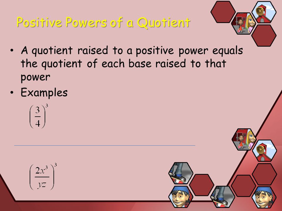 Positive Powers of a Quotient