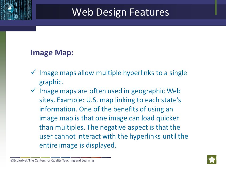 Web Design Features Image Map: