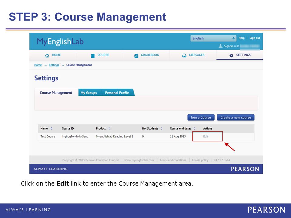 STEP 3: Course Management