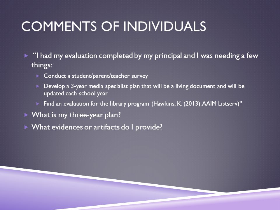 Comments of Individuals