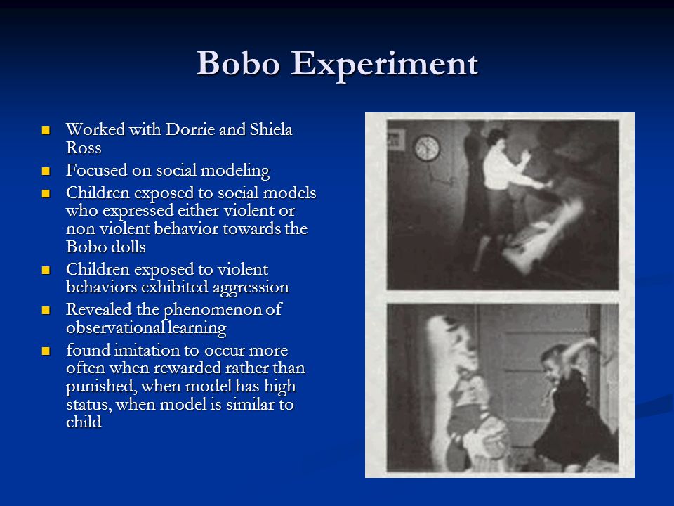 Bobo Experiment Worked with Dorrie and Shiela Ross