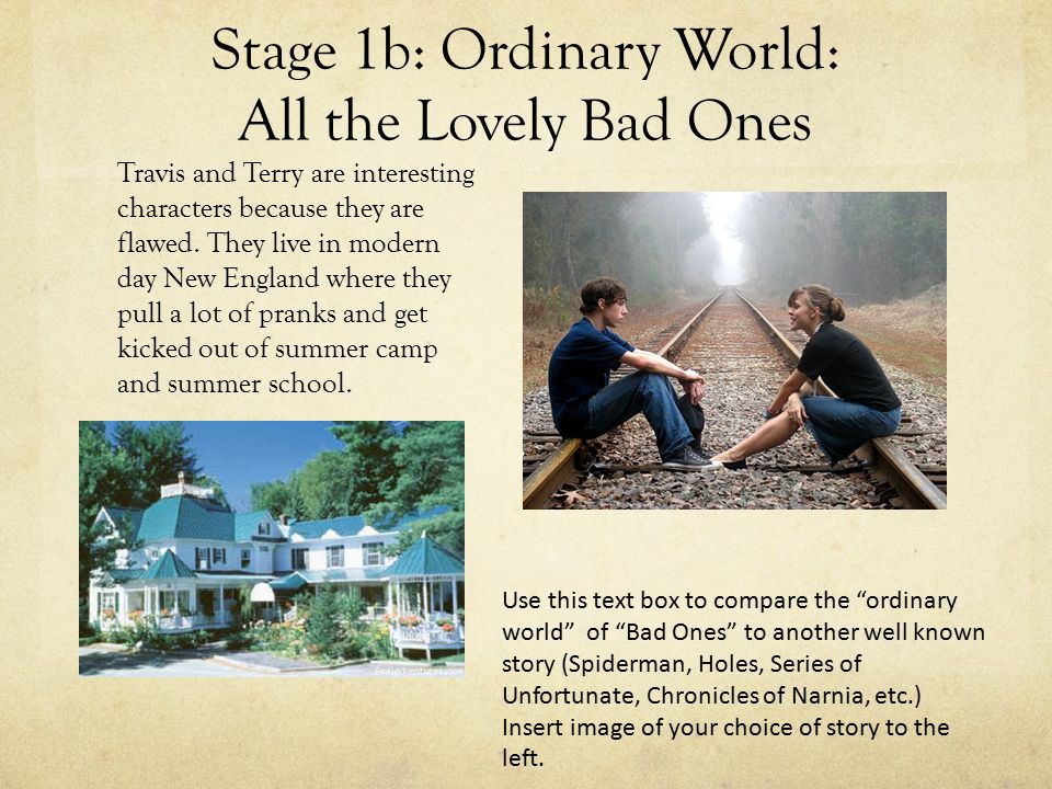 Stage 1b: Ordinary World: All the Lovely Bad Ones