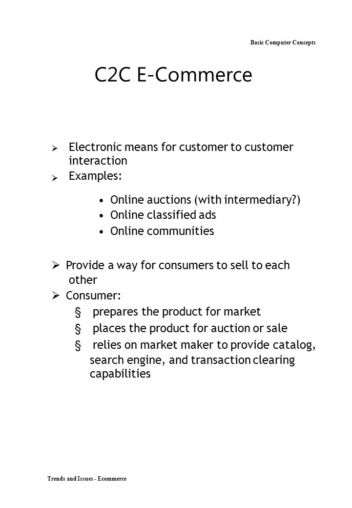 C2C E-Commerce Basic Computer Concepts