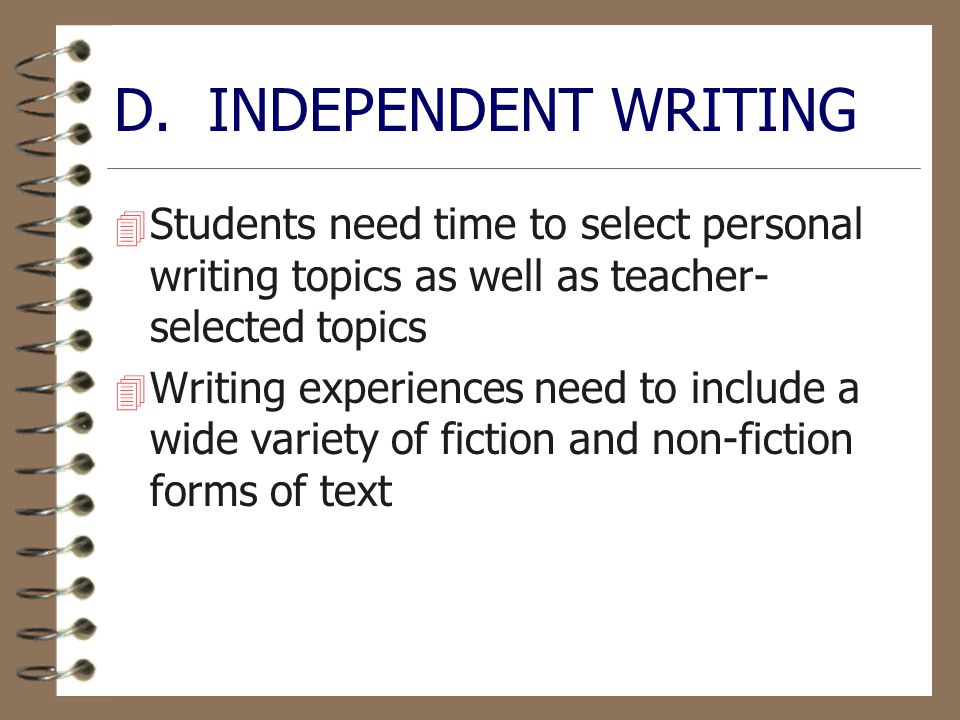 independent writing topics