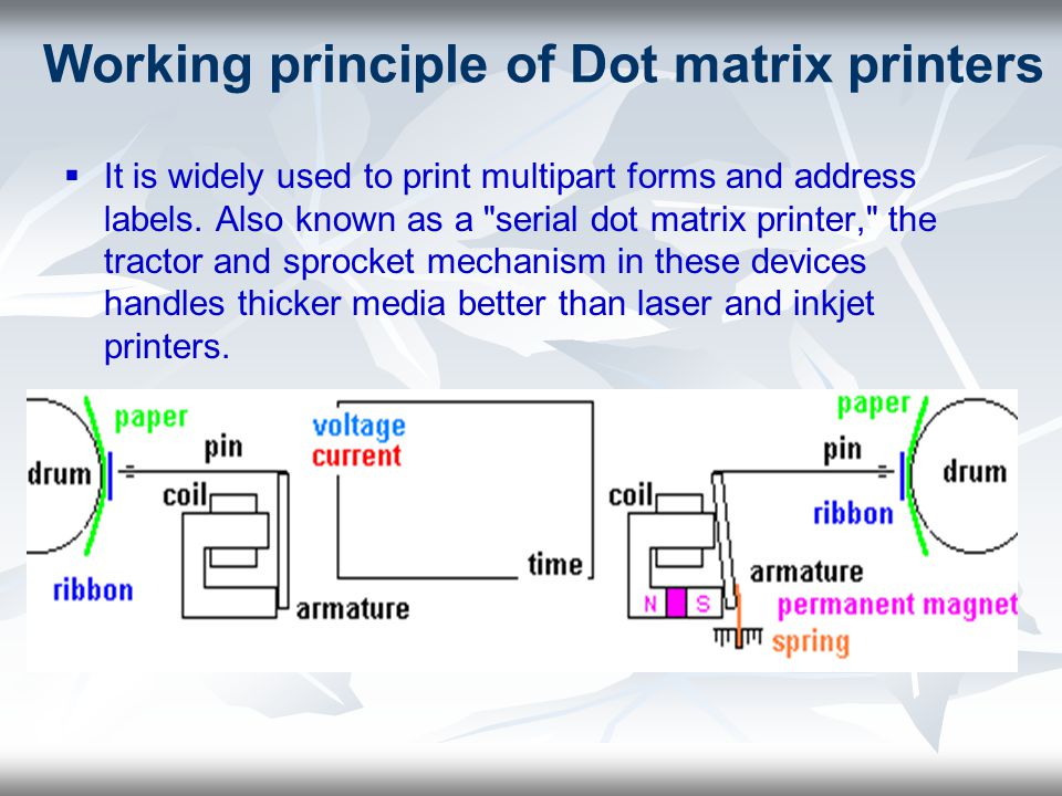 Working principle of dot matrix, inkjet, laser printers - ppt video online  download