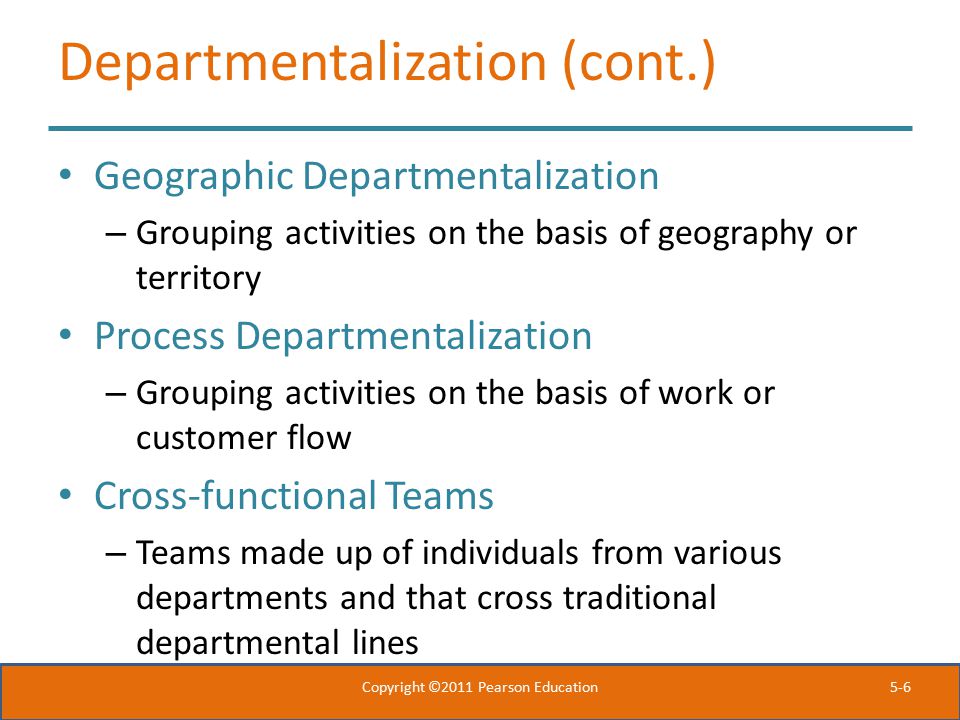 Departmentalization (cont.)