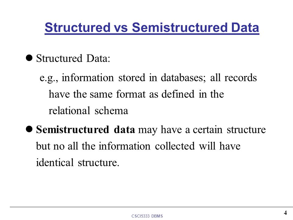 Structured vs Semistructured Data