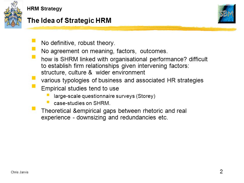 The Idea of Strategic HRM